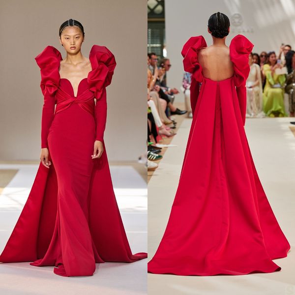 red satin mermaid evening dress v neck puff long sleeve prom gowns custom made ruffles special occasion dresses, Black;red
red satin mermaid evening dress v neck puff long sleeve prom gowns custom made ruffles special occasion dresses, Black;red
