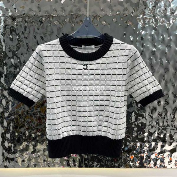 women's knits & tees designer 23ss fw t-shirt sweater with jacquard embroidery letter print runway skim crop shirt high end elasticity, White
women's knits & tees designer 23ss fw t-shirt sweater with jacquard embroidery letter print runway skim crop shirt high end elasticity, White