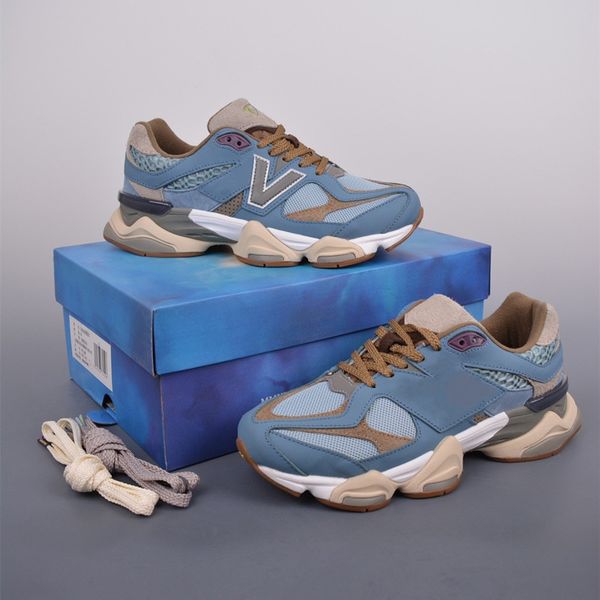 designer 9060 age of discovery mens running shoes women sneakers pale blue upper brown suede gum rubber outsole
designer 9060 age of discovery mens running shoes women sneakers pale blue upper brown suede gum rubber outsole