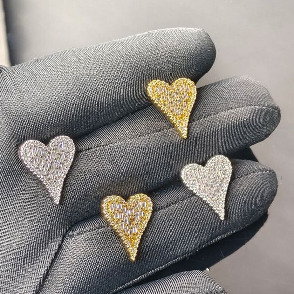 micro pave heart shaped hoop earring paved cubic zircon stone ice out stud cz earrings bling copper earrings for women men lover jewelry, Golden;silver
micro pave heart shaped hoop earring paved cubic zircon stone ice out stud cz earrings bling copper earrings for women men lover jewelry, Golden;silver
