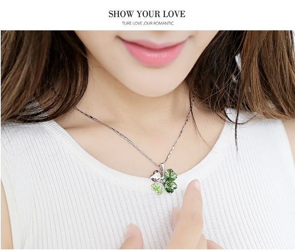 elling jewelry women necklace inlaid superior quality rhinestone crystal twinkle adjeustable length plating white k non fading clover style, Silver
elling jewelry women necklace inlaid superior quality rhinestone crystal twinkle adjeustable length plating white k non fading clover style, Silver