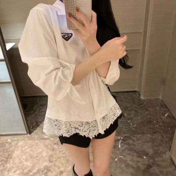 Designed Fashion Women Shirt Long Sleeve Lace Patchwork Lapel Single-breasted Loose Japan Korea Style Ladies Shirt For Autumn, Blue
Designed Fashion Women Shirt Long Sleeve Lace Patchwork Lapel Single-breasted Loose Japan Korea Style Ladies Shirt For Autumn, Blue