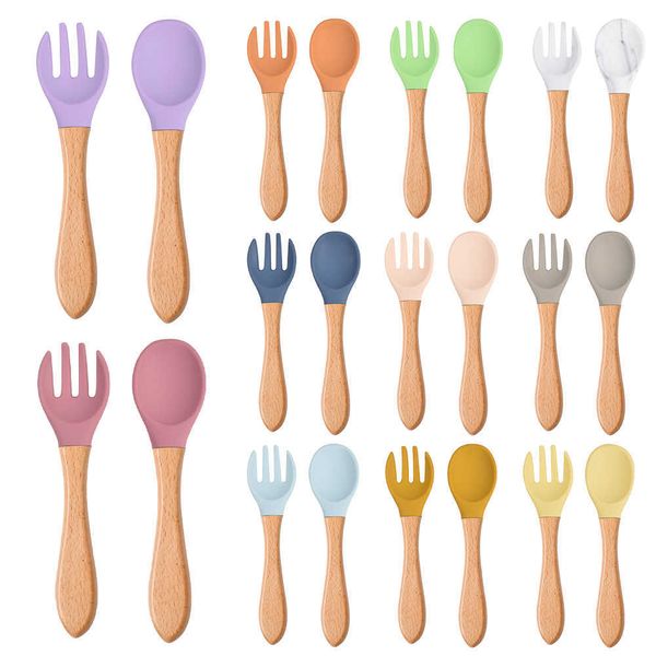 cups dishes utensils 2pcs/set baby silicone spoon fork with wooden handle baby feeding tableware toddlers infant feeding accessories utensil
cups dishes utensils 2pcs/set baby silicone spoon fork with wooden handle baby feeding tableware toddlers infant feeding accessories utensil