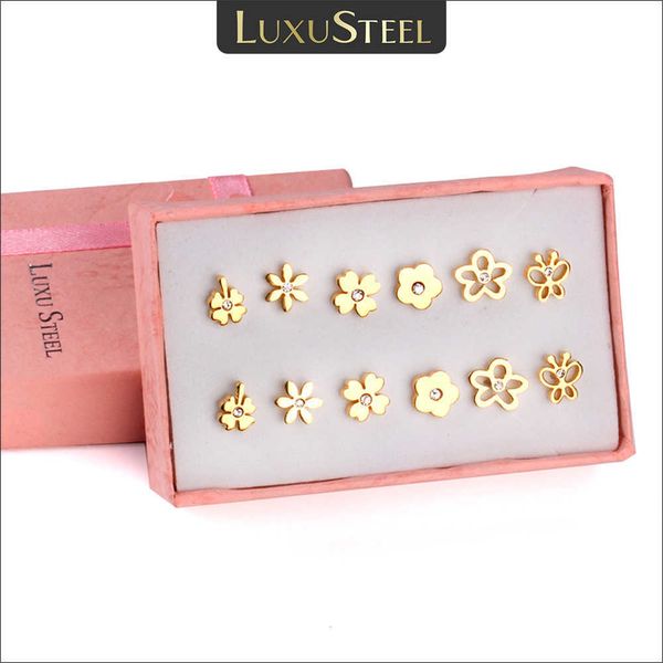 stud luxusteel 6pairs/box stainless steel cz earrings for women girls kids piercing stud earrings set birthday jewelry gifts p230411, Golden;silver
stud luxusteel 6pairs/box stainless steel cz earrings for women girls kids piercing stud earrings set birthday jewelry gifts p230411, Golden;silver