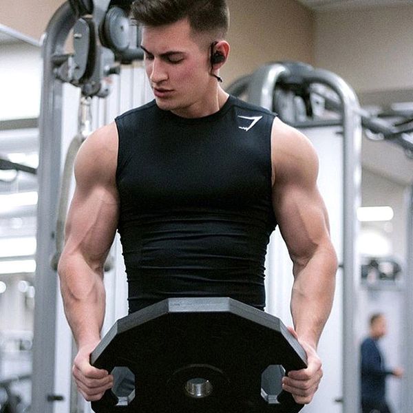 men' tank gym mens quick dry workout bodybuilding sports brand back muscle sleeveless shirt stringer clothing fitness vests male 2304, White;black
men' tank gym mens quick dry workout bodybuilding sports brand back muscle sleeveless shirt stringer clothing fitness vests male 2304, White;black