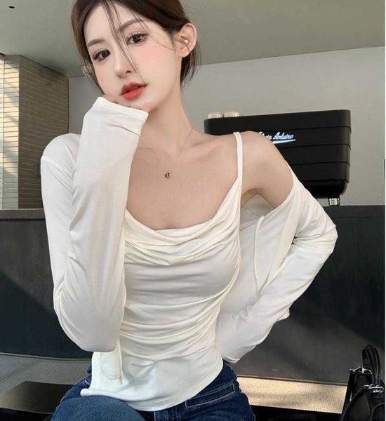 pure desire girl tank style pleated chest irregular spaghetti strap vest, White
pure desire girl tank style pleated chest irregular spaghetti strap vest, White