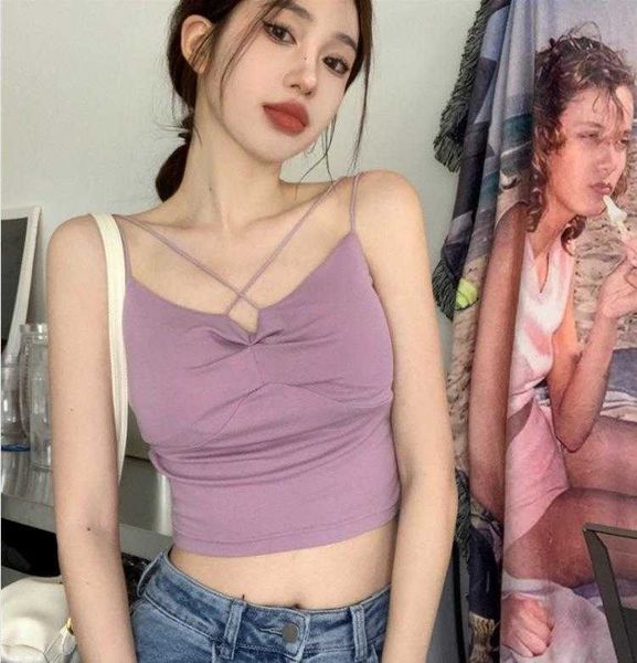 sweet and spicy niche design camisole with narrow straps womens spring summer, White
sweet and spicy niche design camisole with narrow straps womens spring summer, White