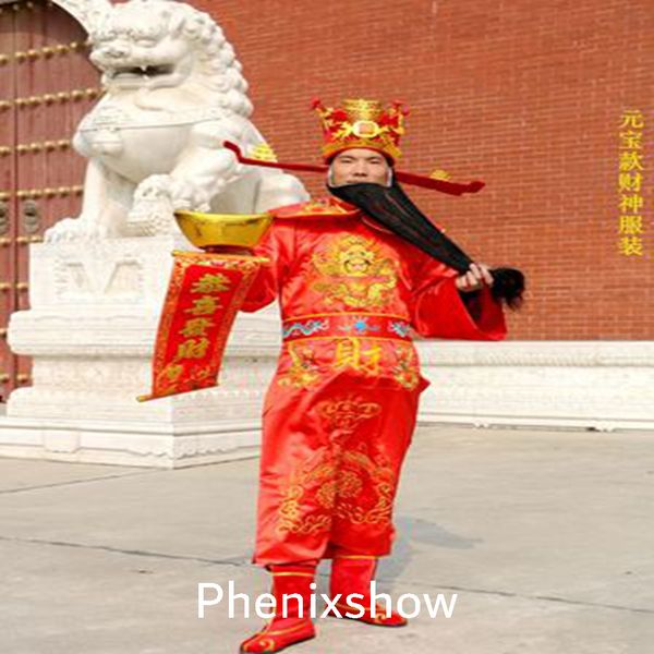 new chinese god of wealth mascot costume size traditional culture spring day folk festival apparel party props, Red;yellow
new chinese god of wealth mascot costume size traditional culture spring day folk festival apparel party props, Red;yellow