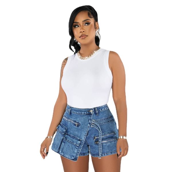 women fashion stretch denim mini shorts skirts designer pocket front asymmetrical 2023 streetwear y2k jeans shorts summer women clothing 971, White;black
women fashion stretch denim mini shorts skirts designer pocket front asymmetrical 2023 streetwear y2k jeans shorts summer women clothing 971, White;black