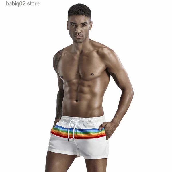 men's shorts men's sport running beach short pants rainbow swimming trunk pants quick-drying movement surfing shorts gym swimwear, White;black
men's shorts men's sport running beach short pants rainbow swimming trunk pants quick-drying movement surfing shorts gym swimwear, White;black
