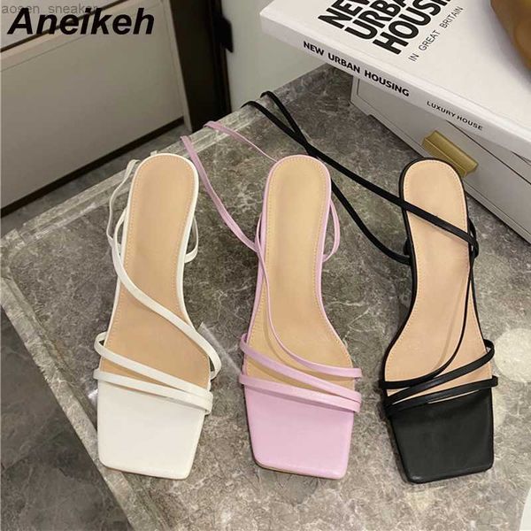 aneikeh 2023 new shoes pu sandals women summer peep toe open party cross-tied gladiator lace-up back strap fashion solid elegant 0414, Black
aneikeh 2023 new shoes pu sandals women summer peep toe open party cross-tied gladiator lace-up back strap fashion solid elegant 0414, Black
