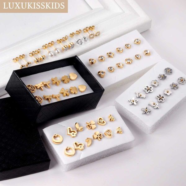 stud luxukisskids earrings sets studs for women fashion stainless steel 6pairs/box piercing 316l hypoallerge small brinco child gifts p23041, Golden;silver
stud luxukisskids earrings sets studs for women fashion stainless steel 6pairs/box piercing 316l hypoallerge small brinco child gifts p23041, Golden;silver