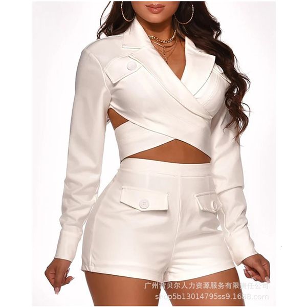 women s two piece pants fashion y2k v neck crop elastic high waist shorts set women elegant tracksuit outfits lady 230414, White
women s two piece pants fashion y2k v neck crop elastic high waist shorts set women elegant tracksuit outfits lady 230414, White