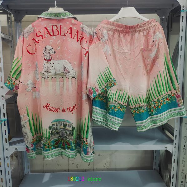 men s tracksuits thin fabric summer casablanca short shirt set spotted dog court garden contrast suit men women hawaii beach tennis club 230, Gray
men s tracksuits thin fabric summer casablanca short shirt set spotted dog court garden contrast suit men women hawaii beach tennis club 230, Gray