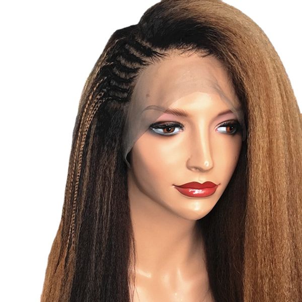 natural 28 inch soft ombre blonde yaki kinky straight hair wig for women natural hairline kinky straight wig with afro baby hair, Black;brown
natural 28 inch soft ombre blonde yaki kinky straight hair wig for women natural hairline kinky straight wig with afro baby hair, Black;brown