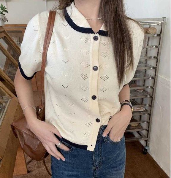 contrast color cute peter pan womens sweaters collar shoulder knitted short, White;black
contrast color cute peter pan womens sweaters collar shoulder knitted short, White;black