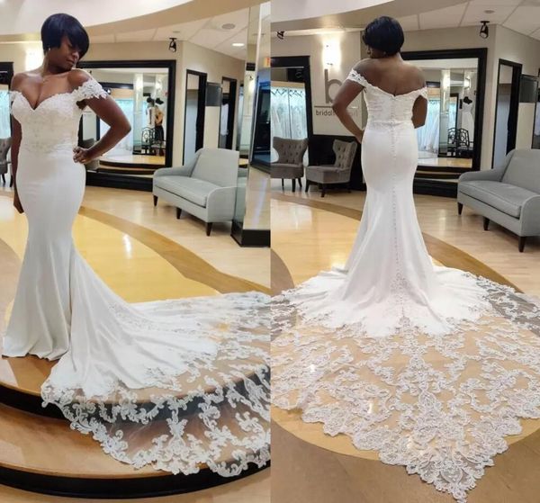 mermaid wedding dresses v neck beach off the shoulder satin lace bridal gowns, White
mermaid wedding dresses v neck beach off the shoulder satin lace bridal gowns, White
