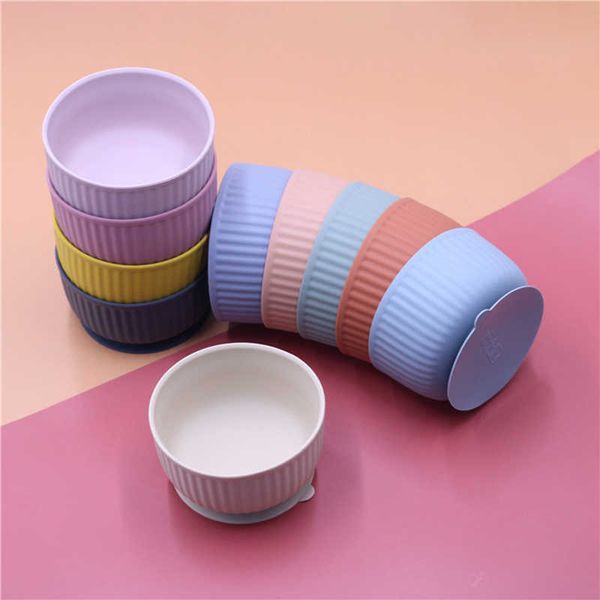 cups dishes utensils silicone baby sucker bowl kids feeding tableware dinner plate non-slip striped bowl children food supplement dishes bpa 
cups dishes utensils silicone baby sucker bowl kids feeding tableware dinner plate non-slip striped bowl children food supplement dishes bpa
