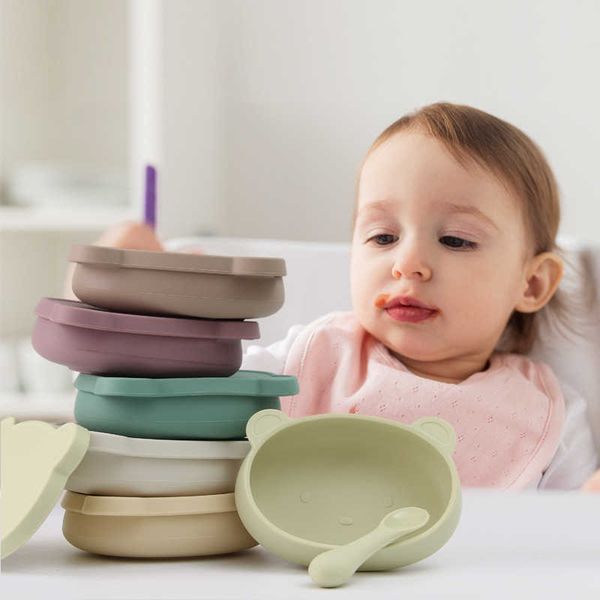 cups dishes utensils 3pcs baby soft silicone bowl with lid spoon set children's feeding dishes bpa kids training dishes aa230413
cups dishes utensils 3pcs baby soft silicone bowl with lid spoon set children's feeding dishes bpa kids training dishes aa230413