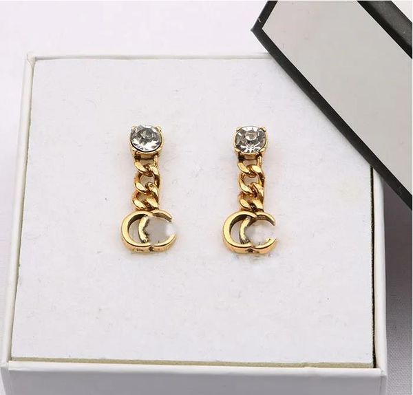 18k gold plated 925 silver luxury brand designers retro chain double letters stud geometric famous women crystal rhinestone pearl earring we, Golden;silver
18k gold plated 925 silver luxury brand designers retro chain double letters stud geometric famous women crystal rhinestone pearl earring we, Golden;silver