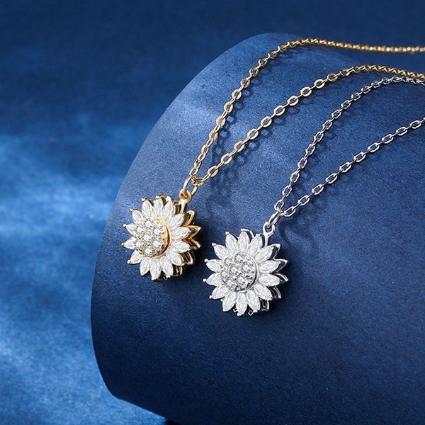 925 sterling silver gold trendy rotatable sunflower pendant necklace korean style flower wholesale jewelry rotatable decompression necklace
925 sterling silver gold trendy rotatable sunflower pendant necklace korean style flower wholesale jewelry rotatable decompression necklace