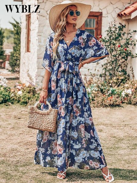casual dresses summer chiffon maxi dress women fashion print bohemia beach long sundress v-neck belt flower split elegant, Black;gray
casual dresses summer chiffon maxi dress women fashion print bohemia beach long sundress v-neck belt flower split elegant, Black;gray
