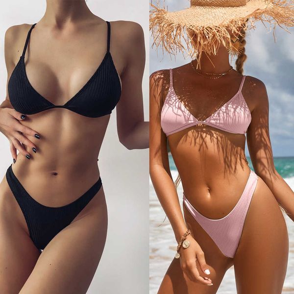 solid 2023 new color pit stripe three-point basic bikini swimsuit geometric low waist, Black
solid 2023 new color pit stripe three-point basic bikini swimsuit geometric low waist, Black