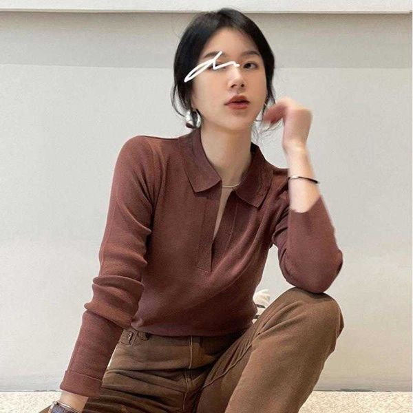 korean chic spring french sweaters casual polo shirt outer wear inner long sleeve, White;black
korean chic spring french sweaters casual polo shirt outer wear inner long sleeve, White;black