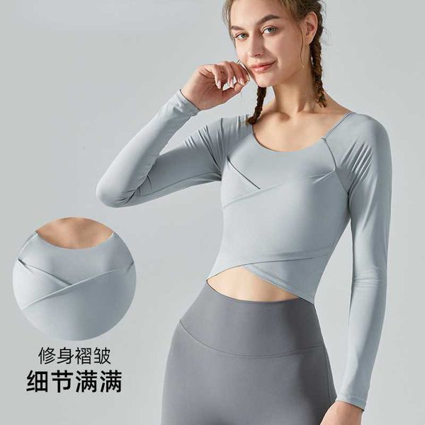 designer autumn new yoga suit with bra female cross pleated slim fitting long-sleeved sports original fitness suit lululemens women
designer autumn new yoga suit with bra female cross pleated slim fitting long-sleeved sports original fitness suit lululemens women