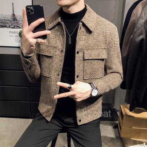 men's jackets style slim fit short woolen cloth coat male plaid leisure jacket clothing plus size 4xl cfvu, Black;brown
men's jackets style slim fit short woolen cloth coat male plaid leisure jacket clothing plus size 4xl cfvu, Black;brown