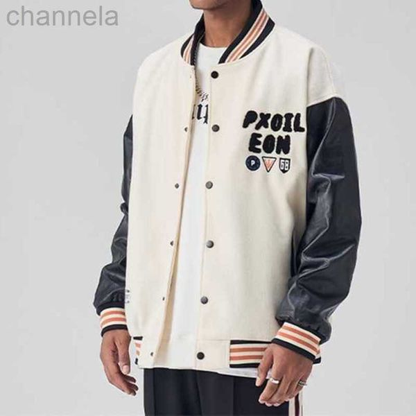 men's jackets patch embroidery american retro college style hip hop pu patchwork leather oversized baseball jacket casual oversize coup, Black;brown
men's jackets patch embroidery american retro college style hip hop pu patchwork leather oversized baseball jacket casual oversize coup, Black;brown