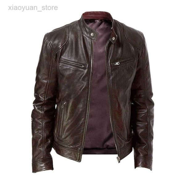 faux 2023 spring men's stand-up collar slim leather jacket brown black zipper pocket decorative pu coat biker men clothes casual male
faux 2023 spring men's stand-up collar slim leather jacket brown black zipper pocket decorative pu coat biker men clothes casual male