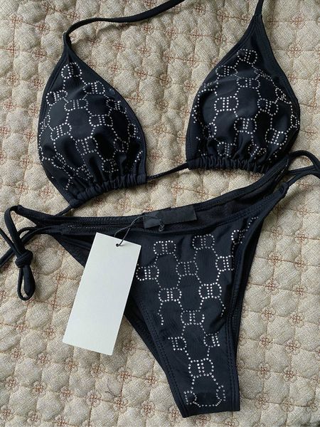 trendy metal colorful little diamonds bikini set solid black color letter swimwears summer beachwear with tags for ladies gift, White;black
trendy metal colorful little diamonds bikini set solid black color letter swimwears summer beachwear with tags for ladies gift, White;black