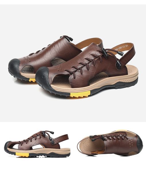 genuine leather men sandals male summer shoes outdoor casual sandals cowhide beach shoes two uses men's sandals slippers, Black
genuine leather men sandals male summer shoes outdoor casual sandals cowhide beach shoes two uses men's sandals slippers, Black