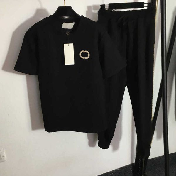 23ss womens tracksuits womens designer clothing embossed letter short sleeve t-shirt letter webbing patchwork edge elastic waist trousers se, White
23ss womens tracksuits womens designer clothing embossed letter short sleeve t-shirt letter webbing patchwork edge elastic waist trousers se, White