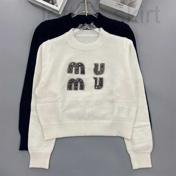 women's t-shirt designer knitting letter binding diamond bead round neck cashmere sweater sweet age reducing style women's clothin, White
women's t-shirt designer knitting letter binding diamond bead round neck cashmere sweater sweet age reducing style women's clothin, White