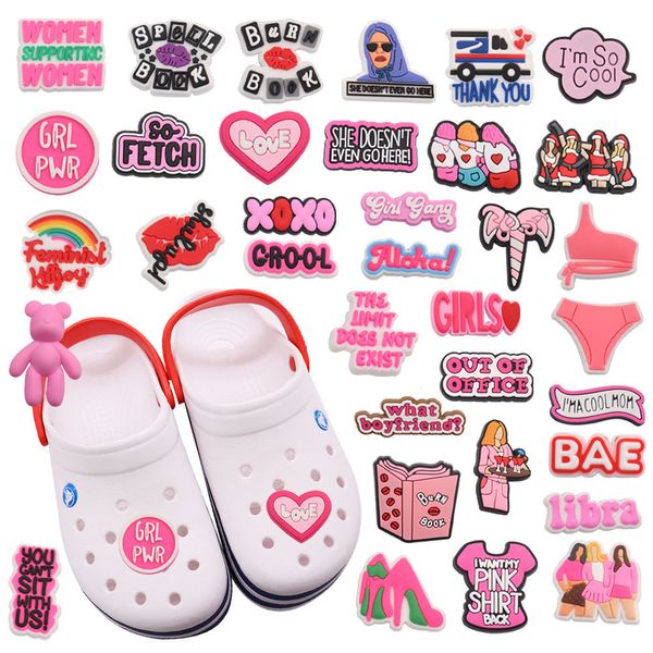 shoe parts accessories 1pcs pvc i m so cool girl gang charms aloha kids croc jibz buckle button fit woman backpack party gift 230414, White;pink
shoe parts accessories 1pcs pvc i m so cool girl gang charms aloha kids croc jibz buckle button fit woman backpack party gift 230414, White;pink