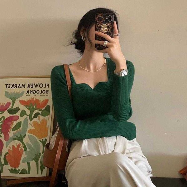 korean chic sweaters elegant lace wave square collar sunken stripe thread fitted, White;black
korean chic sweaters elegant lace wave square collar sunken stripe thread fitted, White;black