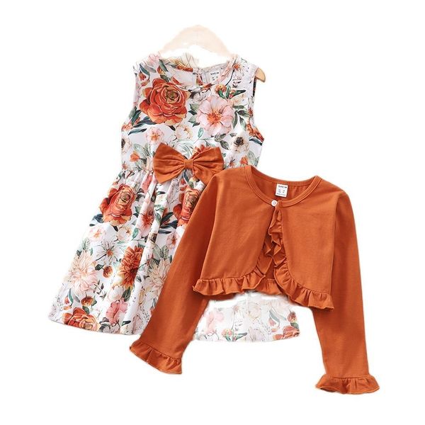 girl's dresses 47years little clothes suit sleeveless flower princess dress solid color long sleeve 2pcs costume kids 230424, Red;yellow
girl's dresses 47years little clothes suit sleeveless flower princess dress solid color long sleeve 2pcs costume kids 230424, Red;yellow