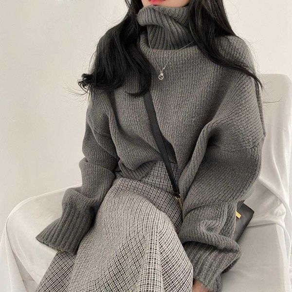 chic autumn sweater winter retro high neck thickened warm and loose inner, White;black
chic autumn sweater winter retro high neck thickened warm and loose inner, White;black