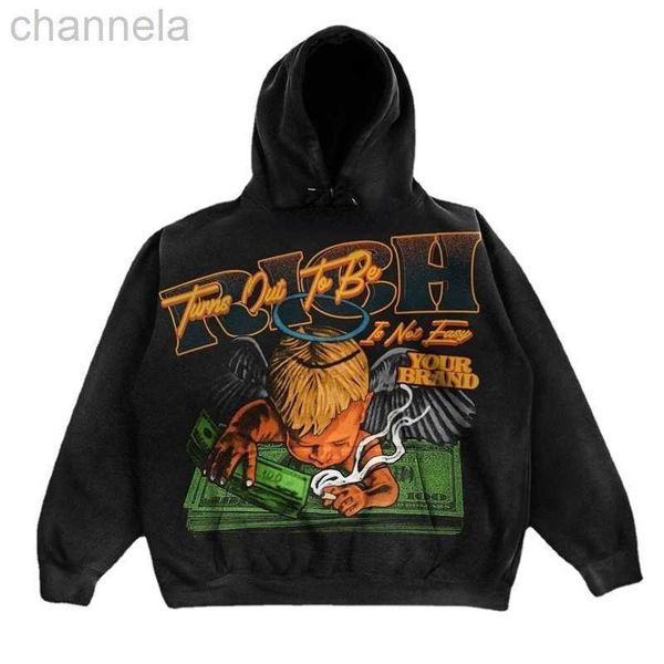 men's hoodies designer sweatshirts hiphop retro winged kids letter print hoodie casual oversized fitness sports hoodie, Black
men's hoodies designer sweatshirts hiphop retro winged kids letter print hoodie casual oversized fitness sports hoodie, Black