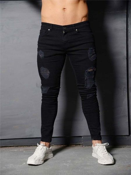 men's pants springaand summer high street stretch men's jeans slim fit thin motorcycle jeans mid-waist denim cotton ripped youth p, Black
men's pants springaand summer high street stretch men's jeans slim fit thin motorcycle jeans mid-waist denim cotton ripped youth p, Black