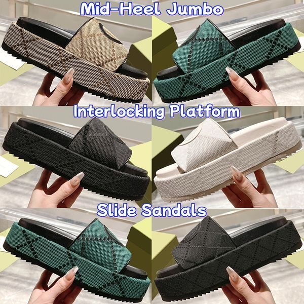 designer mid-heel womens sandals jumbo interlocking platform slide black beige green ebony cream mens beach fashion summer slippers outdoor
designer mid-heel womens sandals jumbo interlocking platform slide black beige green ebony cream mens beach fashion summer slippers outdoor