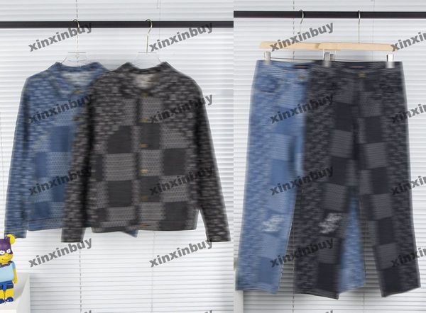 xinxinbuy men designer coat denim jacket plaid panelled pockets 1854 long sleeve women blue black khaki red gray s-2xl, Black;brown
xinxinbuy men designer coat denim jacket plaid panelled pockets 1854 long sleeve women blue black khaki red gray s-2xl, Black;brown