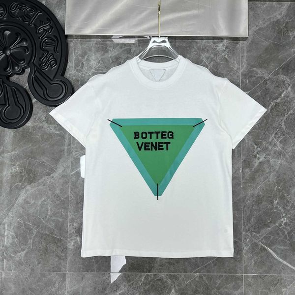 high edition front printed triangle embroidered short sleeve t-shirt women cotton blouse, White
high edition front printed triangle embroidered short sleeve t-shirt women cotton blouse, White