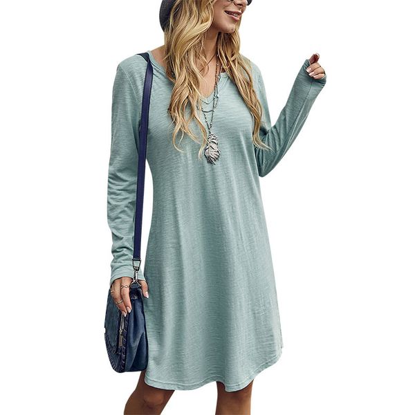 v-neck a-line short casual dress elegant loose empire high waist long sleeves commuter t-shirt dress basic style spring summer, Black;gray
v-neck a-line short casual dress elegant loose empire high waist long sleeves commuter t-shirt dress basic style spring summer, Black;gray