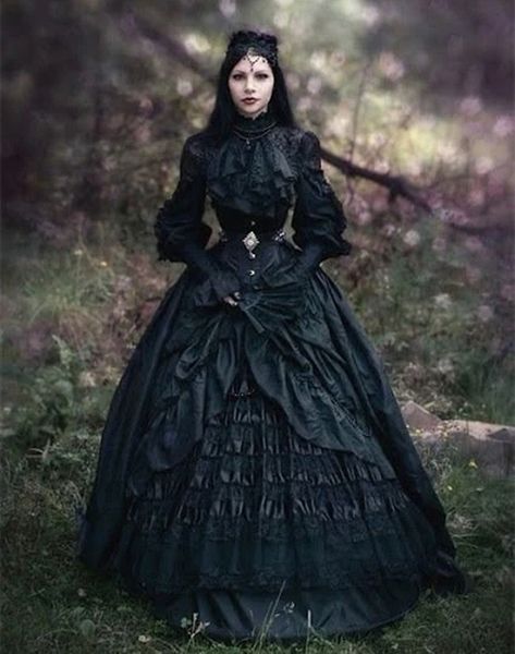 victorian gothic black wedding dress for bride 2023 high collar long sleeves steakpunk vintage bridal gowns tiered floor length, White
victorian gothic black wedding dress for bride 2023 high collar long sleeves steakpunk vintage bridal gowns tiered floor length, White