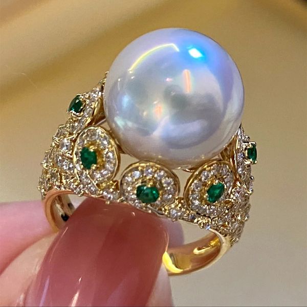 14k gold pearl diamond ring 925 sterling silver party wedding band rings for women bridal engagement jewelry birthday gift, Slivery;golden
14k gold pearl diamond ring 925 sterling silver party wedding band rings for women bridal engagement jewelry birthday gift, Slivery;golden