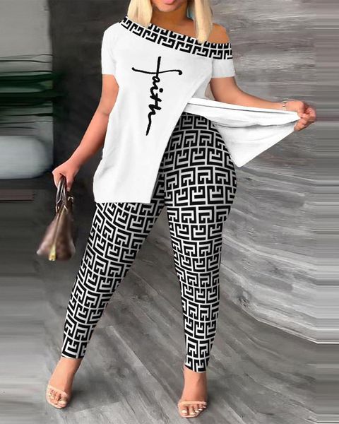 women's two piece pants summer fashion printing two-piece leisure sports style patchwork jacket trousers set 230414, White
women's two piece pants summer fashion printing two-piece leisure sports style patchwork jacket trousers set 230414, White