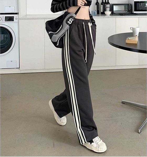 autumn winter high waist striped wide leg pants: stylish drooping fit, Black;white
autumn winter high waist striped wide leg pants: stylish drooping fit, Black;white